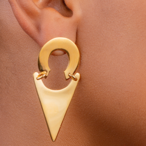 Triangle Earring (24.k Gold plated)